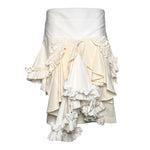 Comme des Garçons S/S 2002 Cream and White Layered Ruffled Buckle Wrap Skirt