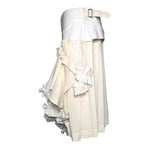 Comme des Garçons S/S 2002 Cream and White Layered Ruffled Buckle Wrap Skirt, side 2
