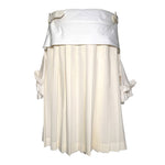 Comme des Garçons S/S 2002 Cream and White Layered Ruffled Buckle Wrap Skirt, back