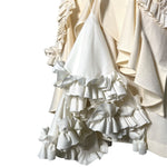 Comme des Garçons S/S 2002 Cream and White Layered Ruffled Buckle Wrap Skirt, skirt flounce detail