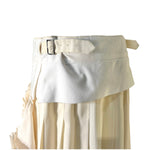 Comme des Garçons S/S 2002 Cream and White Layered Ruffled Buckle Wrap Skirt, waist buckle detail