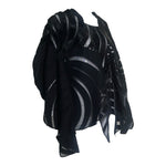 Junya Watanabe Comme des Garcons 2014 Black Sequined Wool and Mesh Patchwork Jacket, slight side