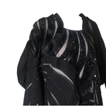 Junya Watanabe Comme des Garcons 2014 Black Sequined Wool and Mesh Patchwork Jacket, upper