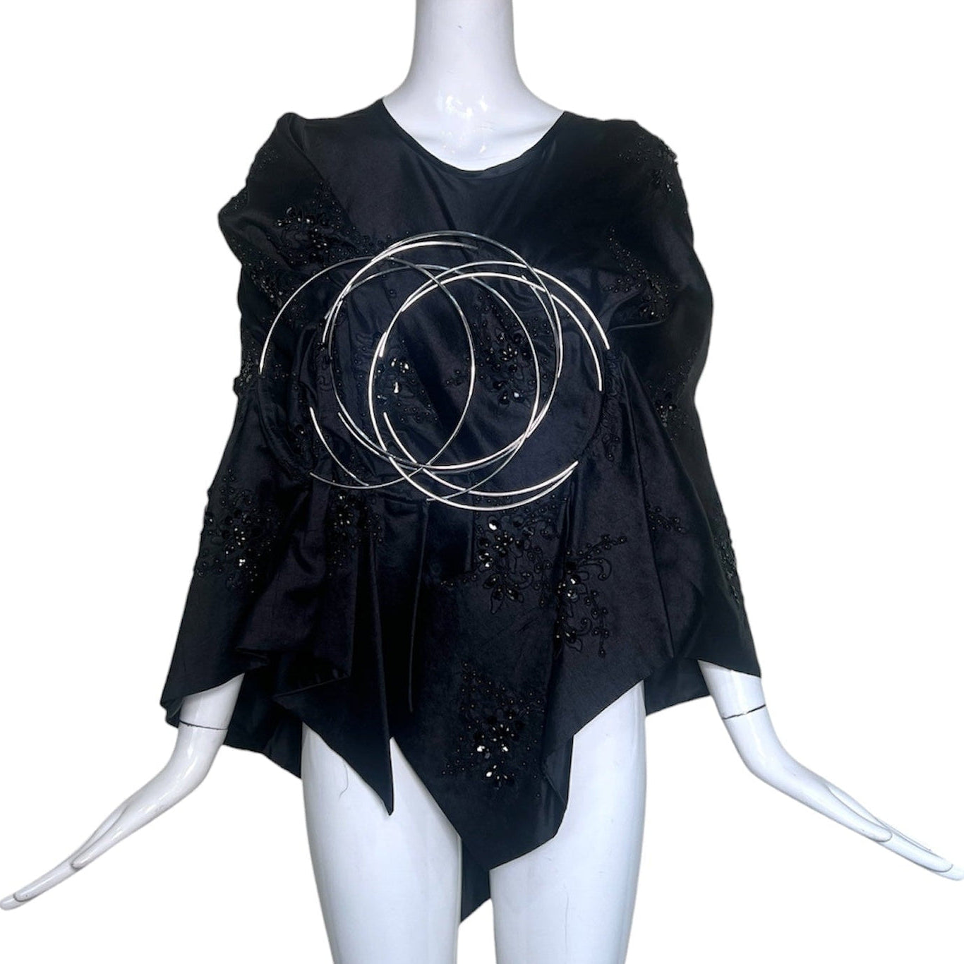 Junya Watanabe Comme des Garçons F/W 1999 Black Tunic with Chrome Rings, mannequin