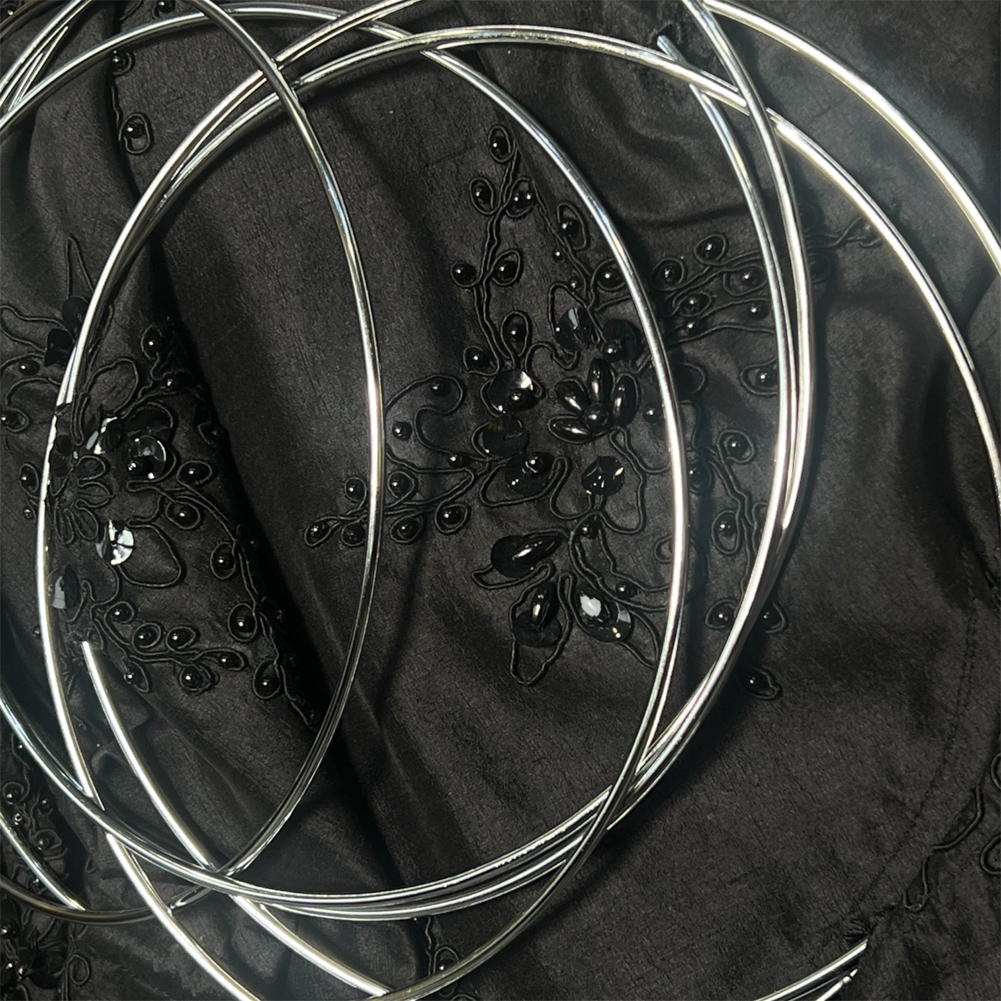 Junya Watanabe Comme des Garçons F/W 1999 Black Tunic with Chrome Rings, detail