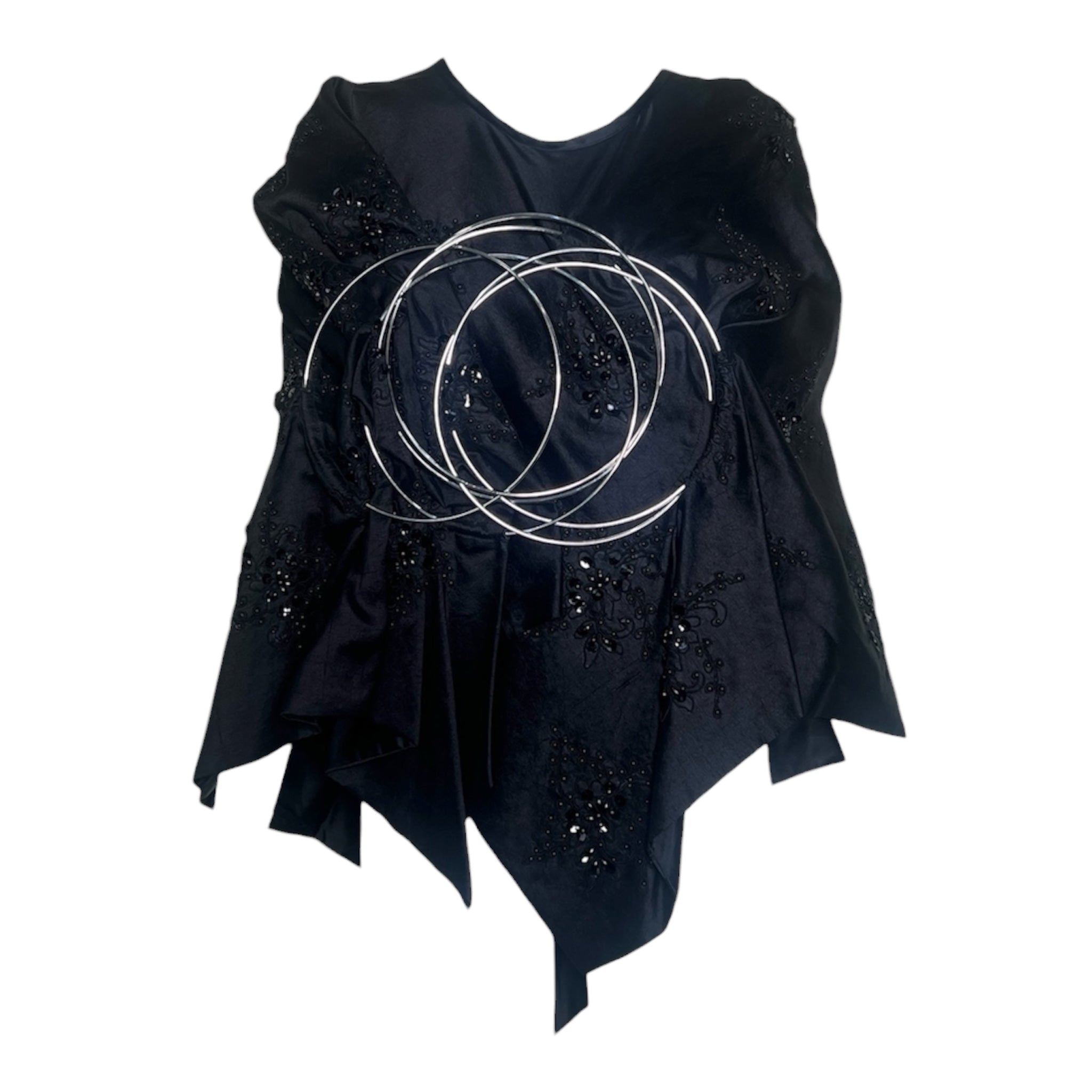 Junya Watanabe Comme des Garçons F/W 1999 Black Tunic with Chrome Rings