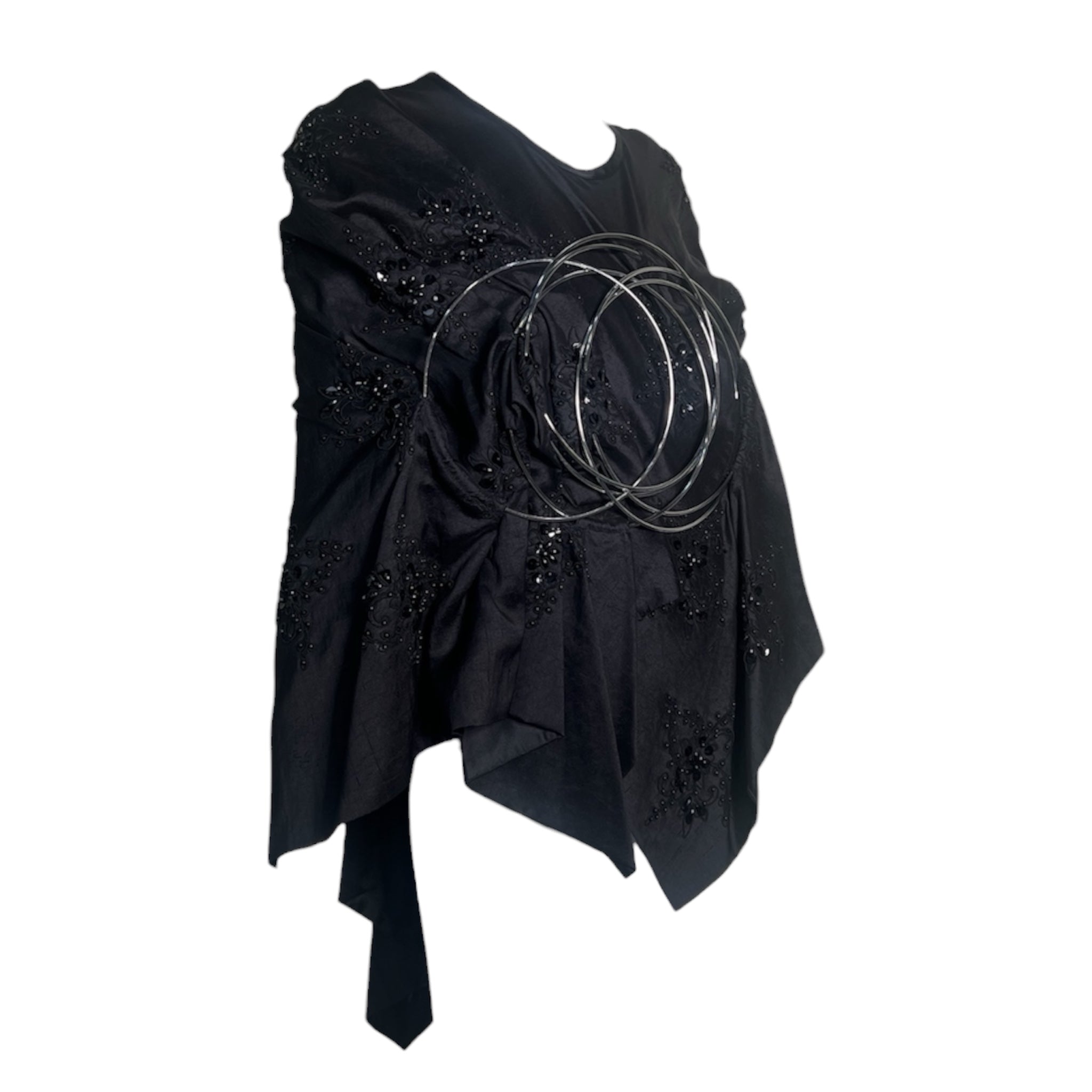 Junya Watanabe Comme des Garçons F/W 1999 Black Tunic with Chrome Rings, slight side