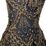 Christian Dior A/W 1954 'Mexique' Embellished Black Faille H Line Dress, midriff side 2
