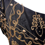 Christian Dior A/W 1954 'Mexique' Embellished Black Faille H Line Dress, bullion missing