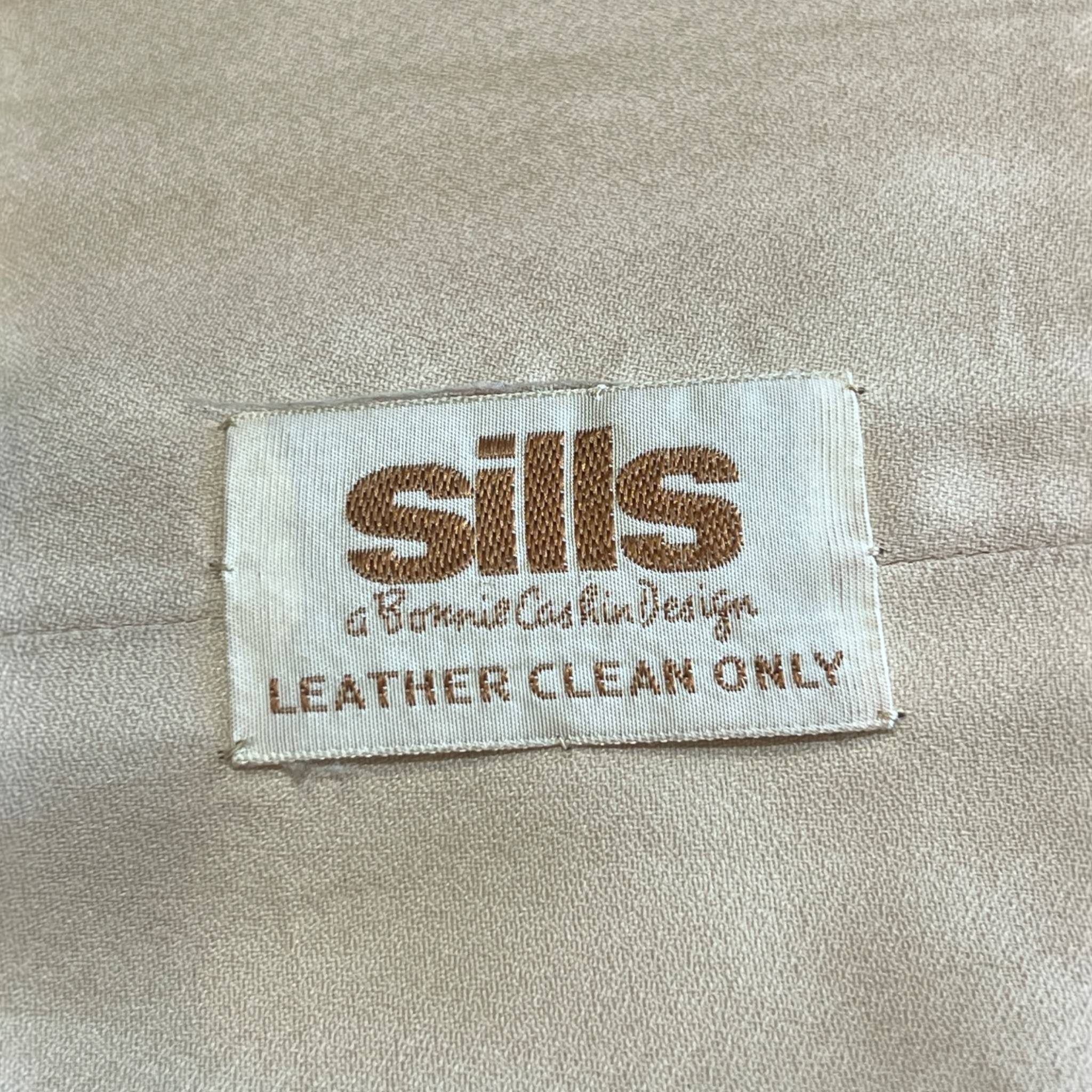 Bonnie Cashin for Sills Spring 1968 Beige Leather Belted Coat, label