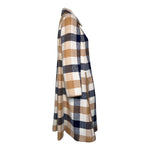  Bonnie Cashin for Sills Spring 1968 Cream, Tan, and Navy Plaid Tweed Coat SIDE