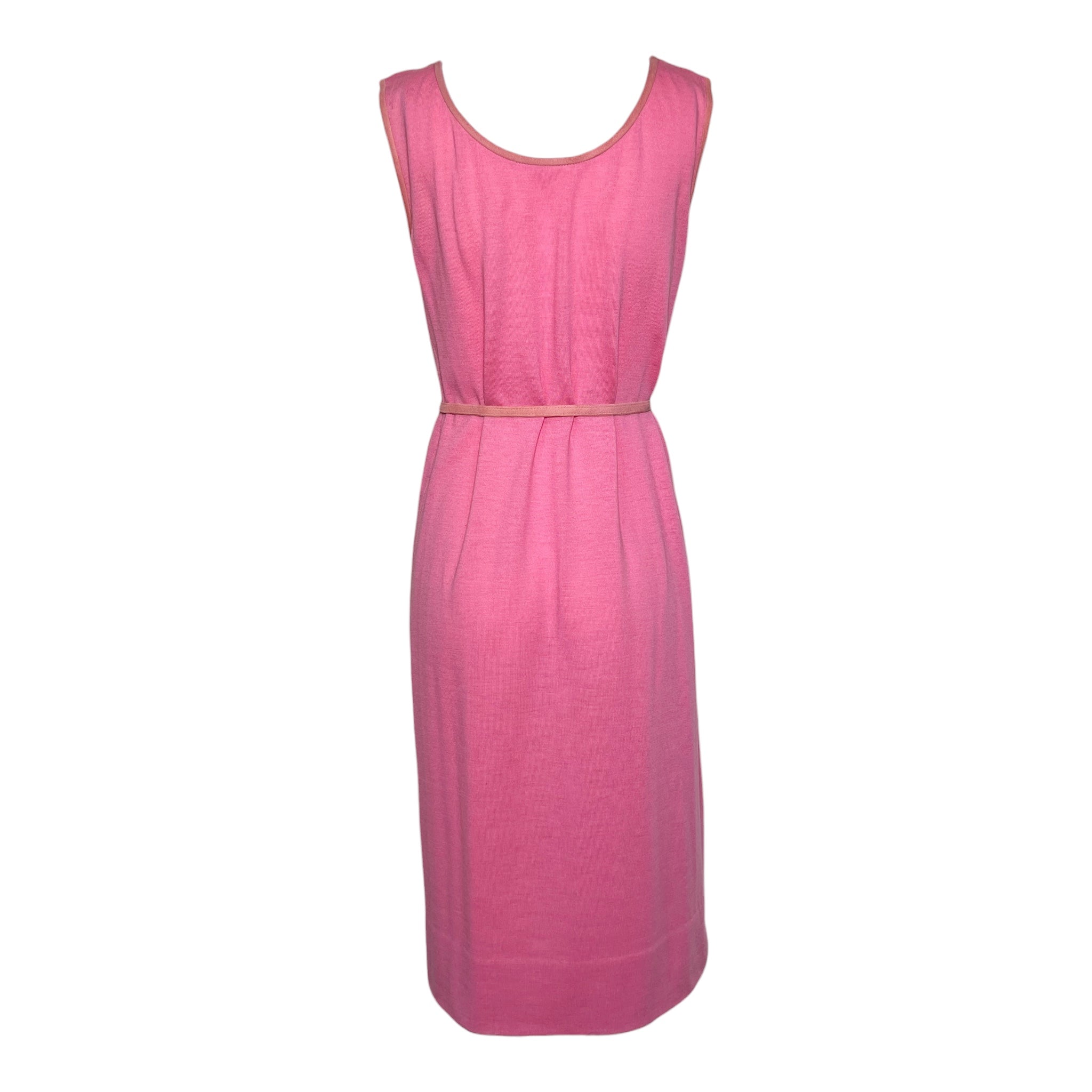 Bonnie Cashin for Sills 1966 Knit Jersey Grey Jacket and Pink Dress Ensemble, dress back