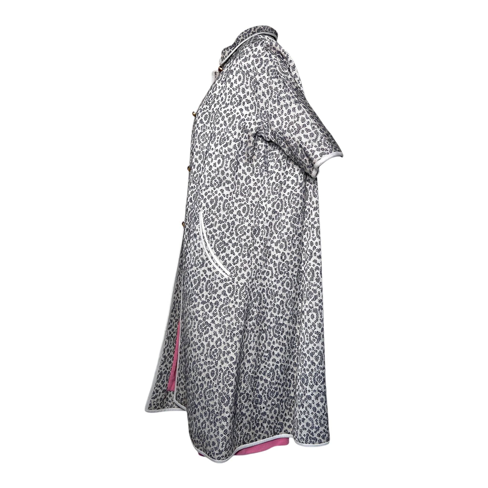 Bonnie Cashin for Sills 1966 Knit Jersey Grey Jacket and Pink Dress Ensemble, coat side
