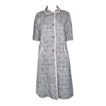 Bonnie Cashin for Sills 1966 Knit Jersey Grey Jacket and Pink Dress Ensemble, coat closed