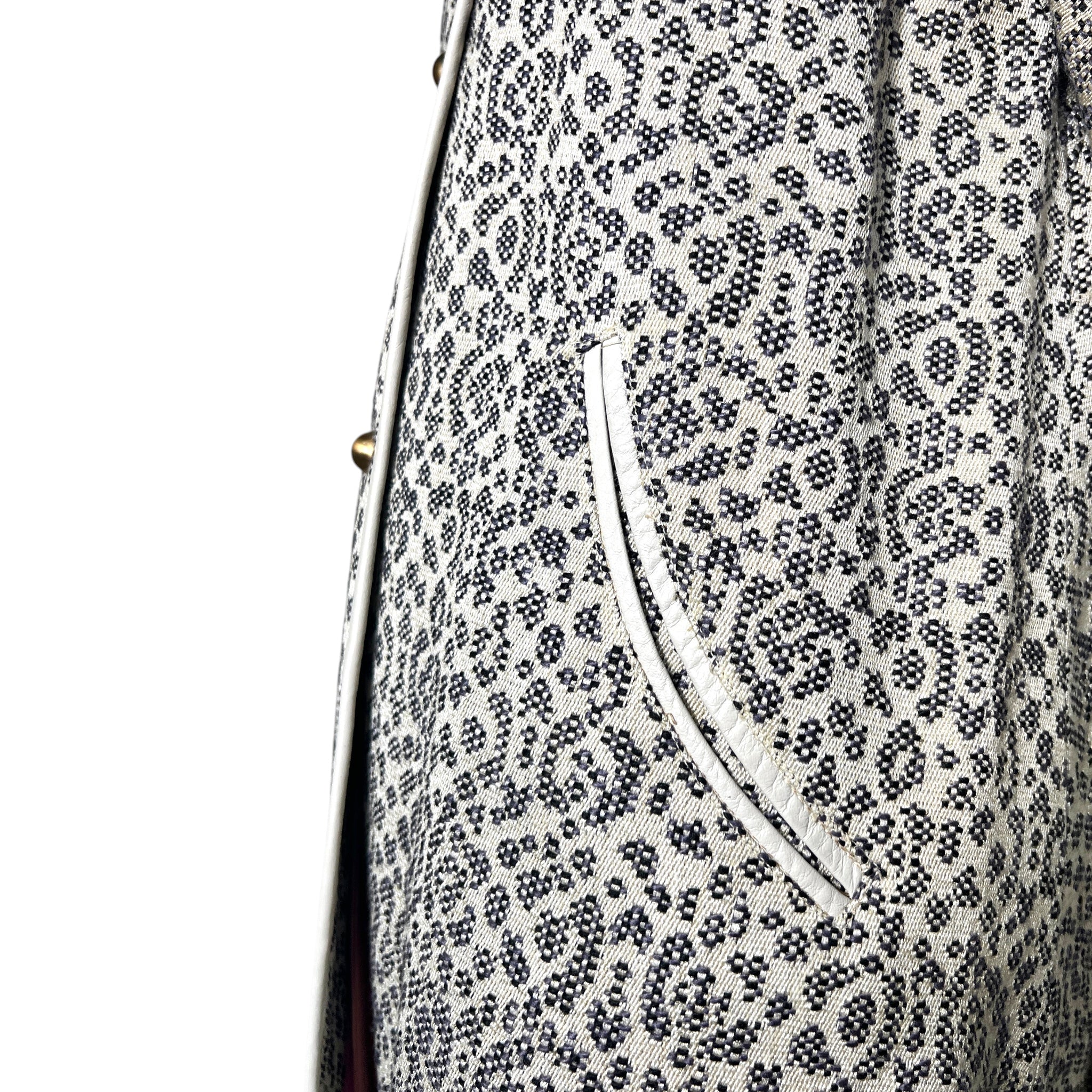 Bonnie Cashin for Sills 1966 Knit Jersey Grey Jacket and Pink Dress Ensemble, pocket detail