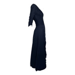 Ceil Chapman 1953 Black Shirred Sleeved Evening Dress, Vogue Documented, side
