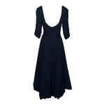 Ceil Chapman 1953 Black Shirred Sleeved Evening Dress, Vogue Documented, back