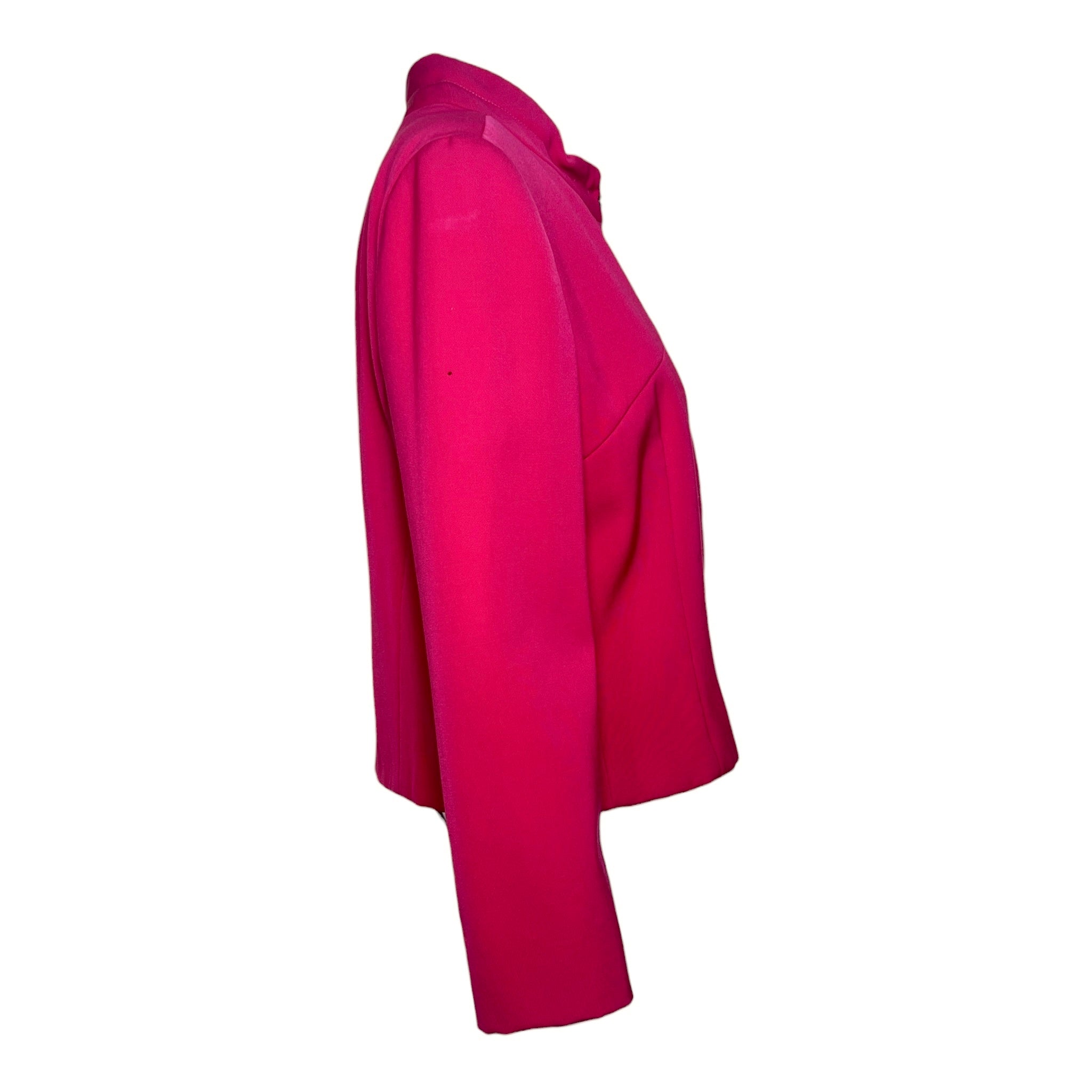 Emilio Pucci 1965 Hot Pink Braniff Stewardess Skirt Suit Uniform, jacket side 2