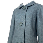 Balmain 1965 TWA Heather Blue Pebble Tweed Flight Attendant Coat, top half
