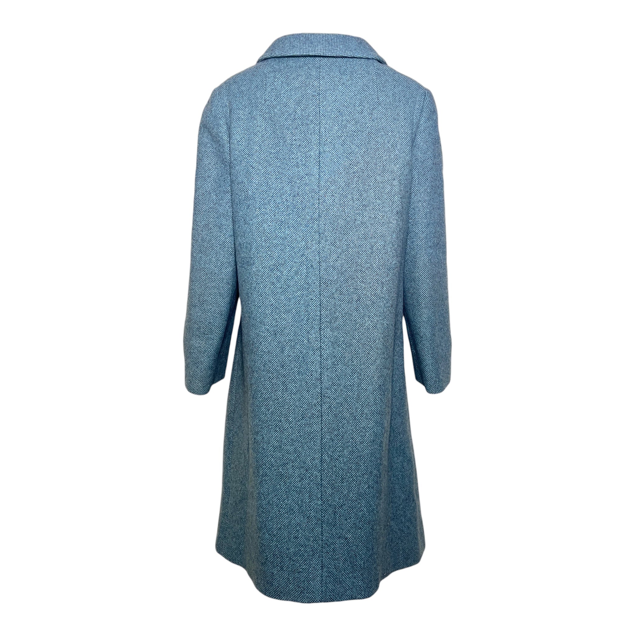 Balmain 1965 TWA Heather Blue Pebble Tweed Flight Attendant Coat, back