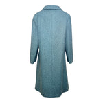 Balmain for TWA 1965 French Heather Blue Pebble Tweed Wool Flight Attendant Coat BACK