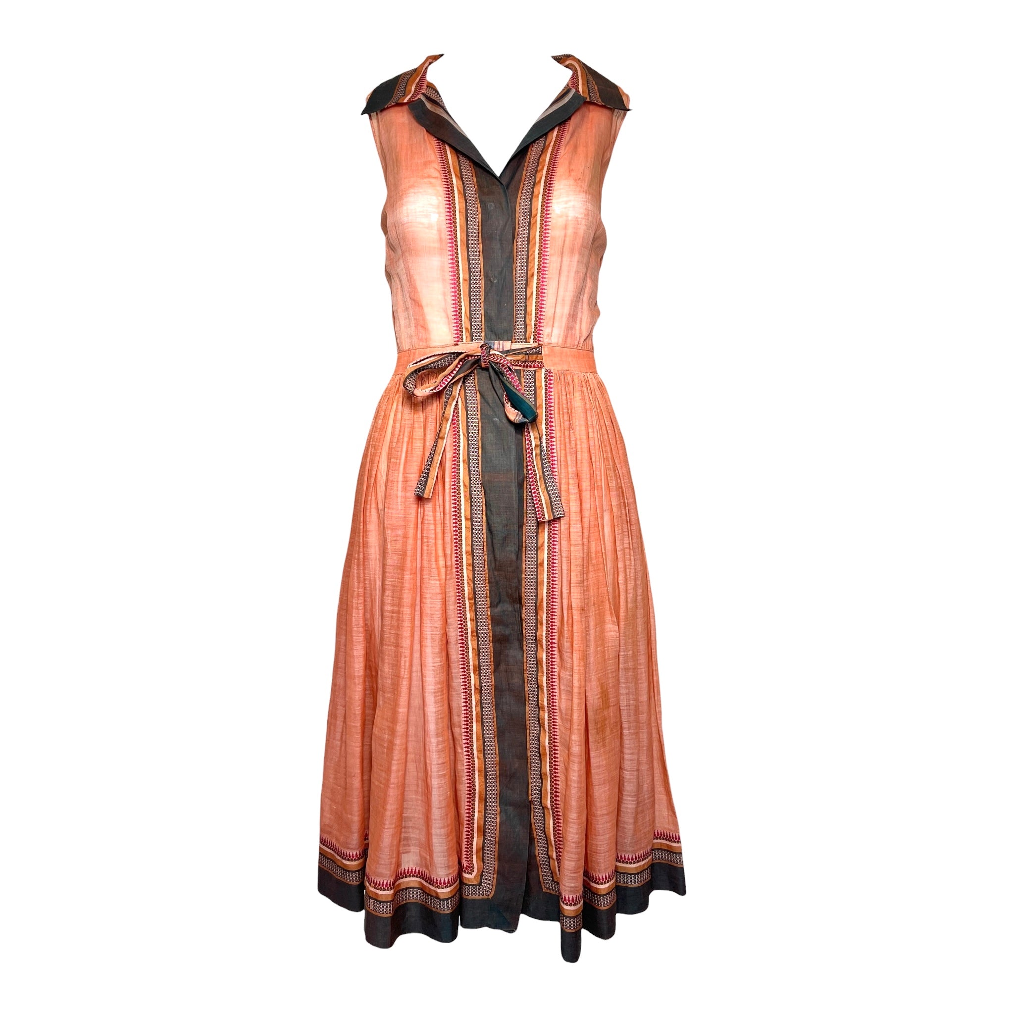 Bonnie Cashin 1950's Apricot Cotton Day Dress