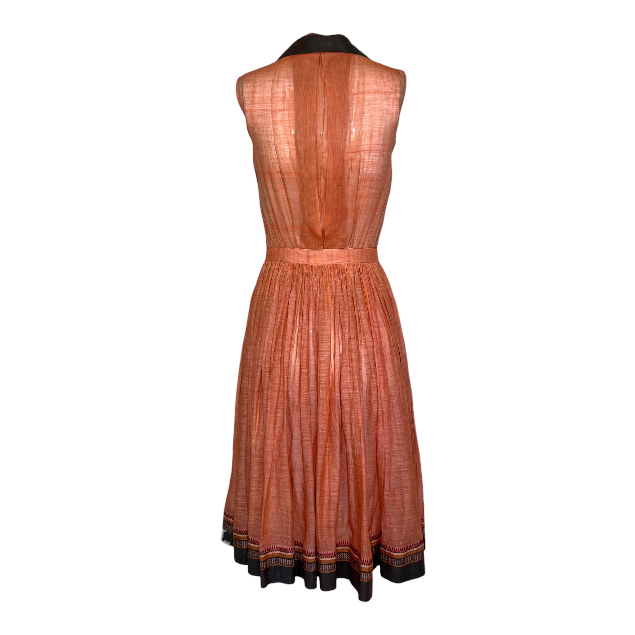 Bonnie Cashin 1950's Apricot Cotton Day Dress, back