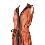 Bonnie Cashin 1950's Apricot Cotton Day Dress, bodice side