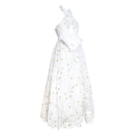 Giambattista Valli S/S 2024 White Floral Embroidered Halter Gown, FRONT ANGLE