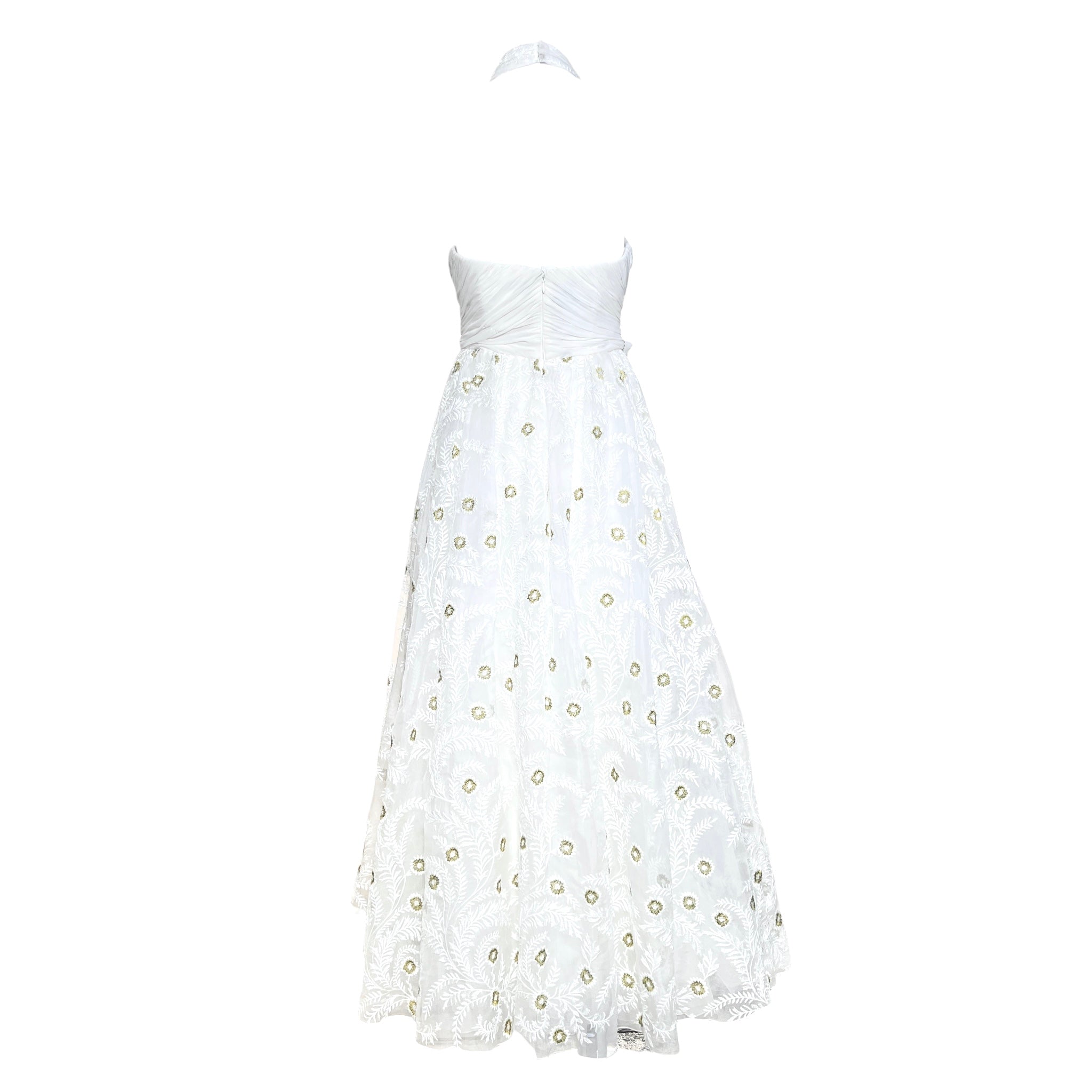 Giambattista Valli S/S 2024 White Floral Embroidered Halter Gown, BACK