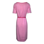 Bonnie Cashin for Sills 1960's Pink Knit Short Sleeve Belted Dress, back