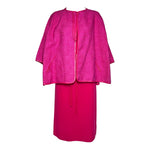 Bonnie Cashin for Sills 1960's Hot Pink Belted Dress and Tweed Cape Ensemble