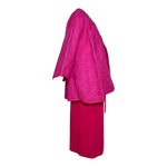 Bonnie Cashin for Sills 1960's Hot Pink Belted Dress and Tweed Cape Ensemble, side