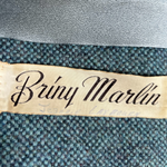Balmain 1965 TWA Heather Blue Pebble Tweed Flight Attendant Coat, manufacturer's label