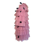 Huishan Zhang 2025 Tiered Pink Tulle Dress/Coat w/Feathers, side 2
