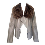 Rawtus Grey Goat Skin Jacket w/Detachable Fur Collar