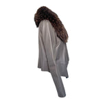 Rawtus Grey Goat Skin Jacket w/Detachable Fur Collar, side