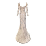 Georges Hobieka 2025 Greige Crystal Embellished Corseted Gown, back