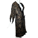 1920's Gold Lame and Black Velvet Rose Cocoon Coat RIGHT SIDE ANGLE