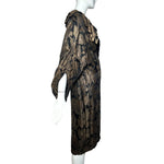 1920's Gold Lame and Black Velvet Rose Cocoon Coat RIGHT SIDE