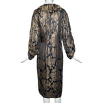 1920's Gold Lame and Black Velvet Rose Cocoon Coat BACK