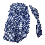 Comme des Garçons S/S 2008 Navy Blue Gingham Chiffon Ruffled Bolero FRONT ANGLE