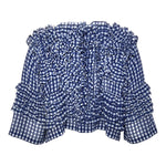 Comme des Garçons S/S 2008 Navy Blue Gingham Chiffon Ruffled Bolero BACK