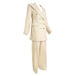 Vivienne Westwood Late 1990s/Early Y2K Wool Gabardine Double Breasted Pant Suit, slight side