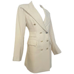 Vivienne Westwood Late 1990s/Early Y2K Wool Gabardine Double Breasted Pant Suit, blazr slight side