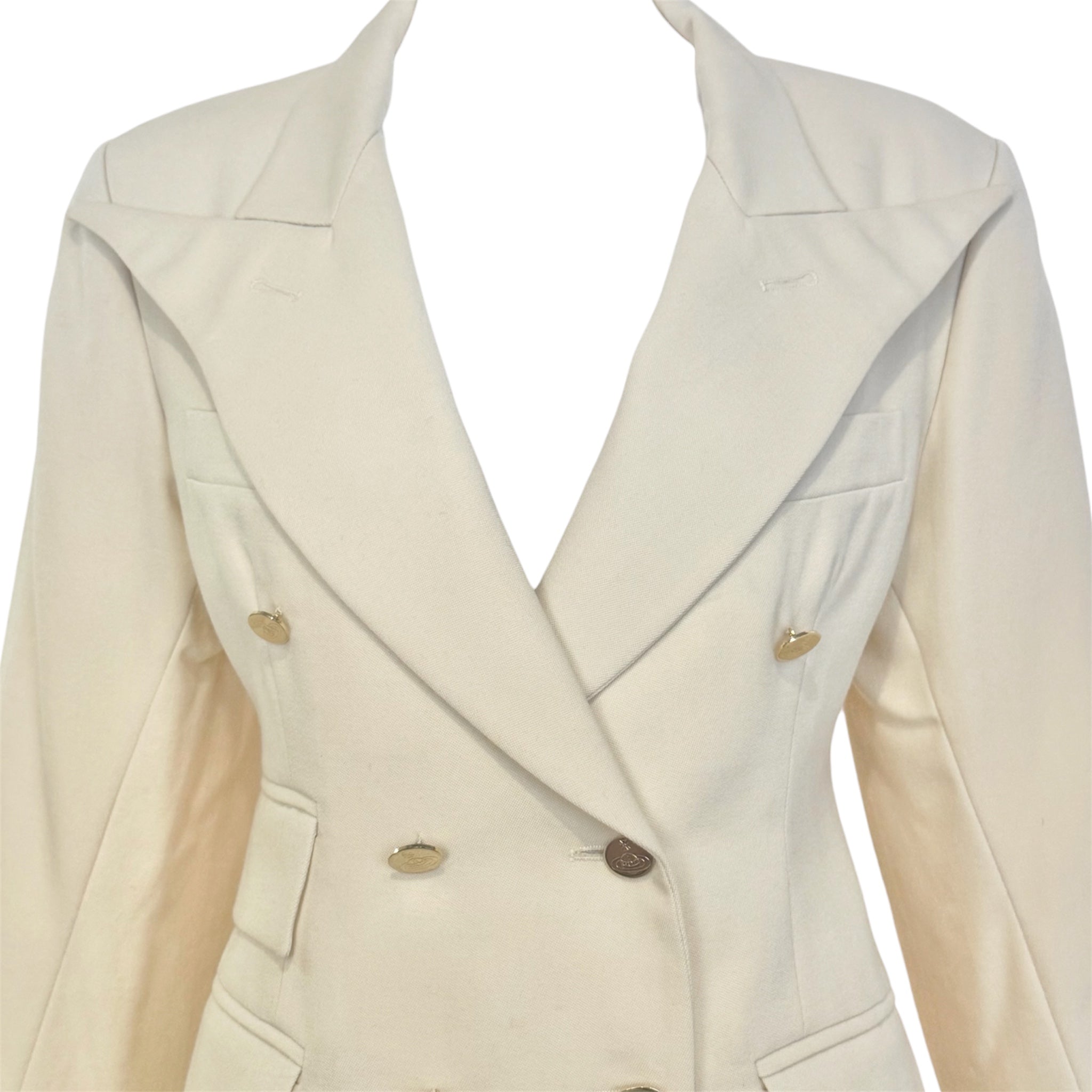 Vivienne Westwood Late 1990s/Early Y2K Wool Gabardine Double Breasted Pant Suit, blazer top