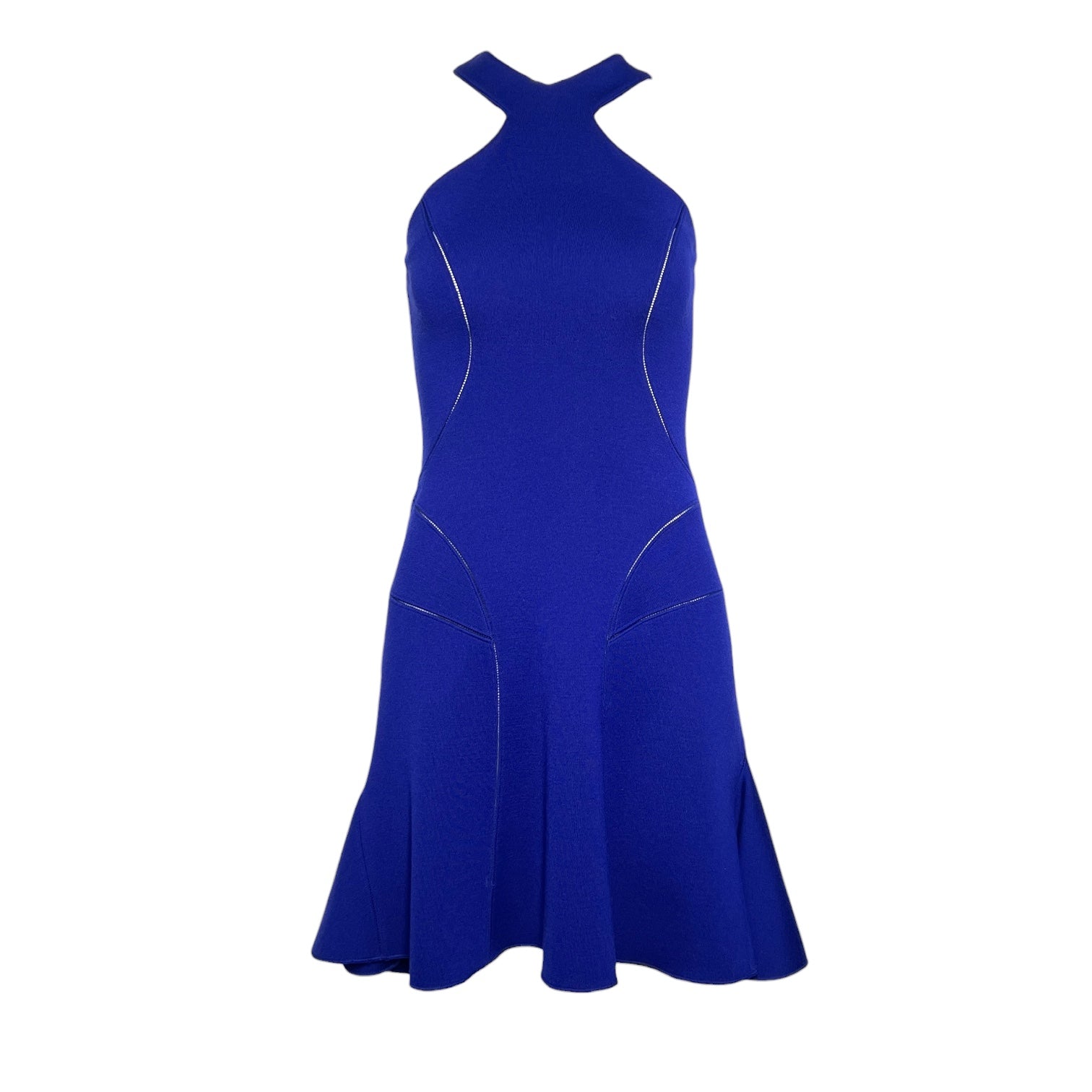 Alaïa 2000's Royal Blue Racer Neck Wool Jersey Mini Dress – THE WAY WE WORE