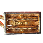 Pierre Cardin Early 1980's Deco Amber Resin and Gold Tone Chain Belt, designer stamp