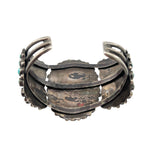 J.M. Begay Navajo Turquoise Petit Point Sterling Silver Cuff Bracelet, inside