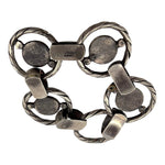1940's Mexican Silver and Amethyst Cabochon Twisted Rope Link Bracelet, back